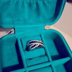 Effy Royale Bleu white. gold diamond/ natural sapphire ring